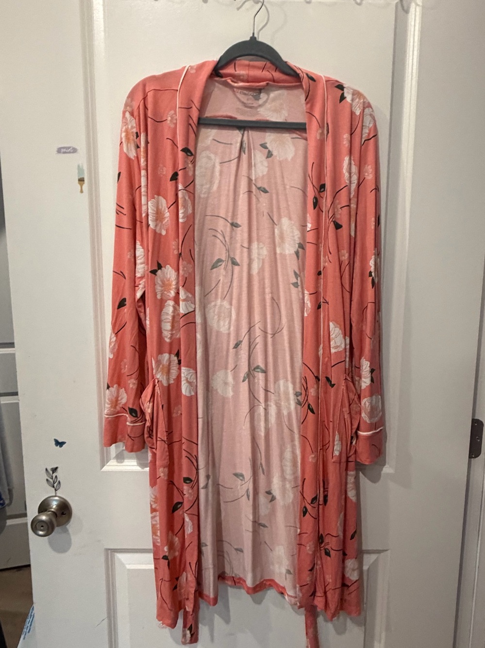 Liz Claiborne Coral Floral Long Robe